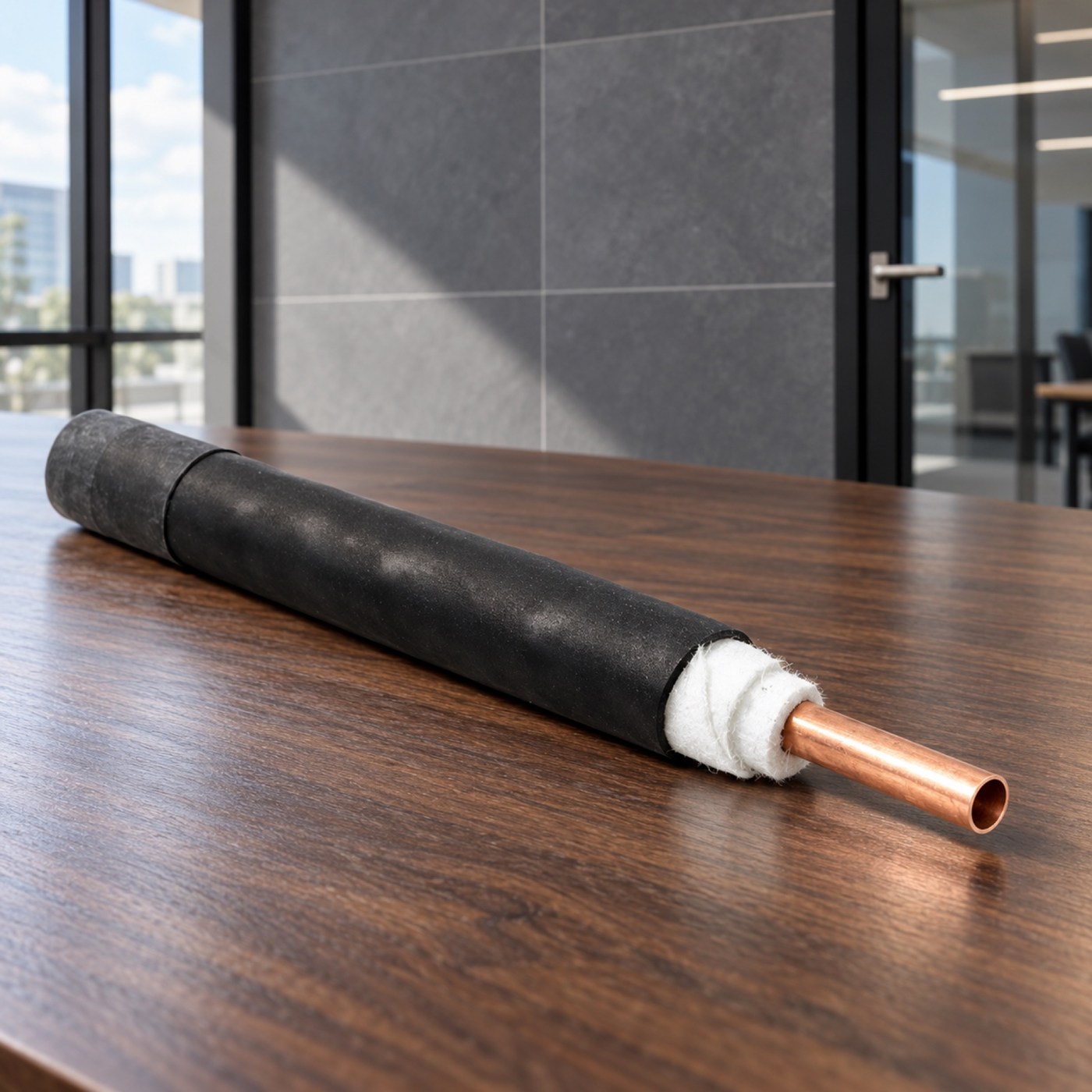 Pre-insulation tubing construction detail